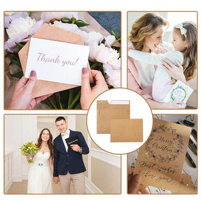 Silunkia 20 Packs Brown Blank Note Cards and Envelopes 4 x 6 - color: Brown, size: 4x6-20pcs