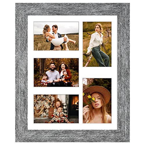 11x14 Collage Frame, 5 Open 4x6 Photo Frame Collage for Wall - color: Grey, size: 11x14 - (5 open4x6）