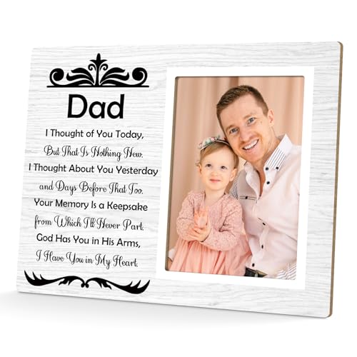 Memorial Gifts for Loss of Dad Sympathy 4x6 Picture Frame Sympathy Gifts for Loss of Father in Memory of Dad Remembrance Funeral Condolence Grief Gift Bereavement Gift Idea Wooden Photo Frame - color: Memorial Gifts for Loss of Dad