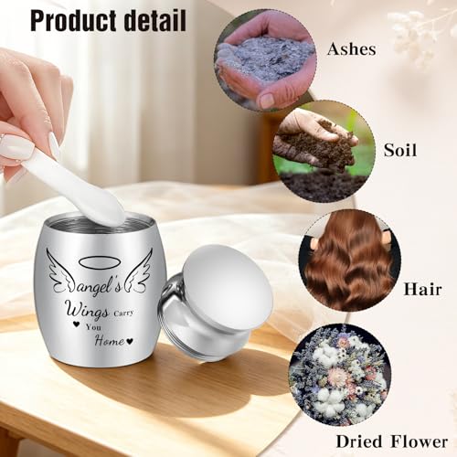 Customize Wooden Small Urn for Human Ashes Keepsake Memorial Box - style: Wing-Customize