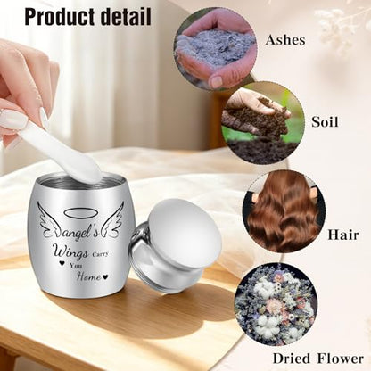 Customize Wooden Small Urn for Human Ashes Keepsake Memorial Box - style: Wing-Customize