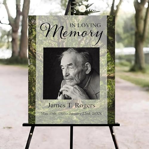 Green Forest Funeral Welcome Sign, Celebration of Life Welcome Sign, in Loving Memory Sign, Celebration of Life, Celebration of Life Sign, Memorial Sign with Photo *2 - color: Version #25