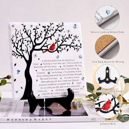 WOODEXPE Sympathy Plaque Sympathy Gift Memorial Gifts with Wooden Stand A Limb Has Fallen from The Family Tree Funeral Condolences Bereavement Grief Gifts Decor Sign Plaque for Loss of Loved One