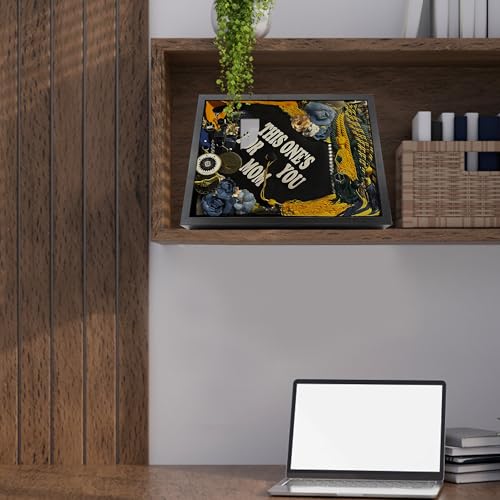 GraduationMall 12"x16" Graduation Cap Shadow Box Frame Wood Display Case with Stick Pins & Hanging Hardware - size: 12x16