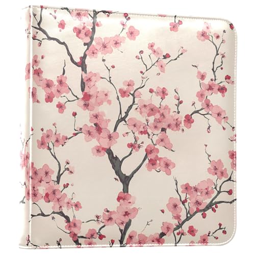 JIPONI Japan Cherry Blossoms Large Photo Album, DIY Leather Cover Scrapbook Albums for 4x6 5x7 6x8 Pictures, Self Adhesive Memory Book for Wedding, Baby, Family - color: Cherry Blossoms
