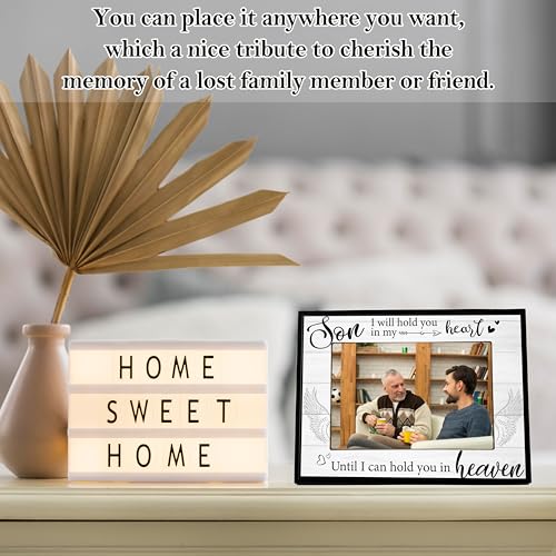 Memorial Gifts for Loss of Son, Bereavement Picture Frame, Remembrance Gift Photo Frame, Loss of Son Sympathy Gifts for Mother, Fits 4x6 In Photo for Tabletop Display - L09 - style: loss of son 2