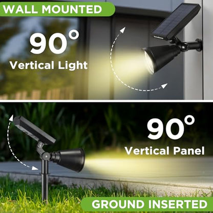 InnoGear 6 Solar Lights Outdoor Spot Garden Yard Landscape Flag, Warm White | Waterproof, Auto On/Off, Adjustable Brightness, 2 Installations, Flag Pole, Tree, Uplights, Solar Powered Spotlight, Pathway - color: Warm White
