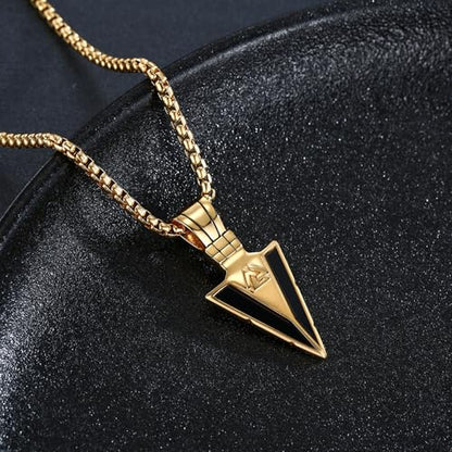 Arrowhead Necklace 925 Sterling Silver Arrow Pendant Necklace Jewelry Gifts for Men Women Lover - color: GOLD-A04