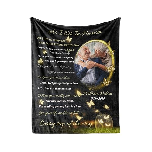 Vsmoedb Custom Memorial Blanket with Pictures for Loss of Loved One - color: Select02