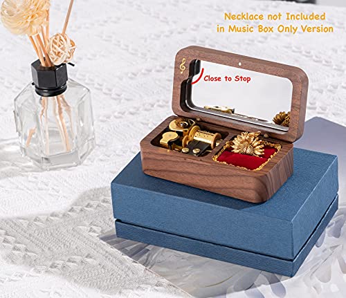 BELLA GLOBE You are My Sunshine Music Boxes Sunshine Gift for Women Mom Daughter Wife Grandma Sunflower Gifts for Girlfriend Walnut Wood You are My Sunshine Jewelry Music Box - color: Music Box