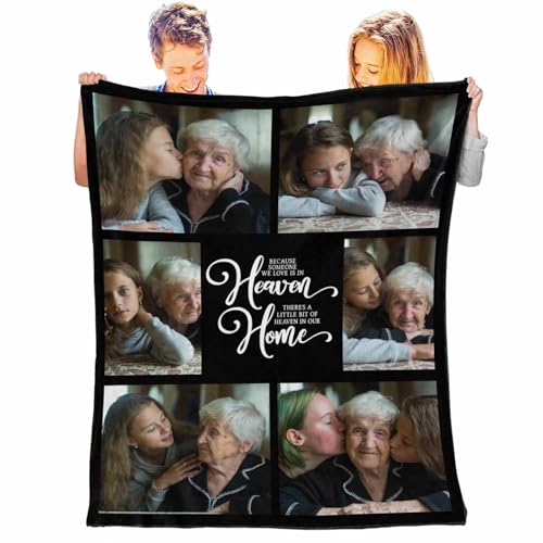 Personalized Memorial Throw Blanket with Custom Photos Soft Using My Own Photos Custom Gifts for Christmas, Dad, Mom, Family, Friends, Couples, Dogs, Multi sizes - color: Color 23