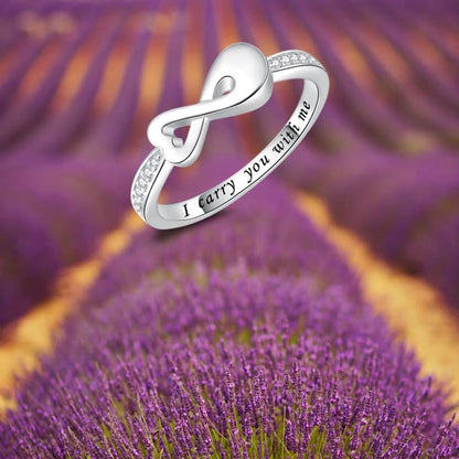 Fookduoduo Infinity Cremation Ring for Ashes - 925 Sterling Silver Cremation Urn Jewelry I Carry You with me Memorial Keepsake Locket Rings for Human/Pet Ash - style: Silver Infinity