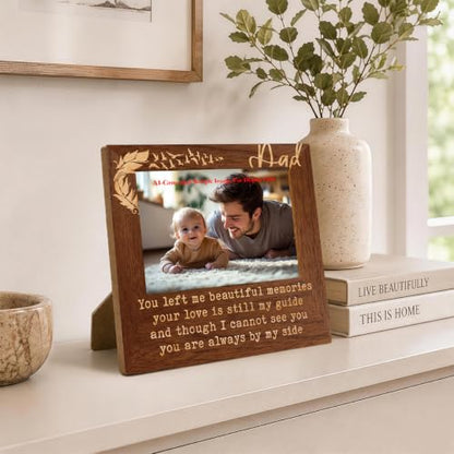 Memorial Gifts for Loss of Dad, 4x6 Rustic Photo, Sympathy Picture Frame,Sympathy Gifts for Loss of Father,Bereavement Remembrance Funeral Condolence Grief Gift, 6.9 x 7.3 in - color: Father 04