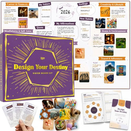 Vision Board Kit - 24 Day Guided Journey. Manifest Your Dream Life Now - color: Guided Vision Board