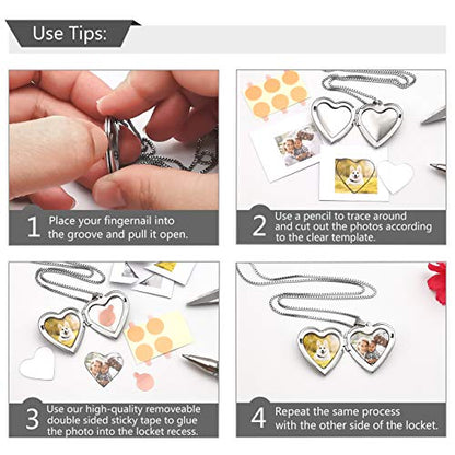 GOKING Love Heart Memory Locket Necklace Holds Pictures for Women - color: Letter E