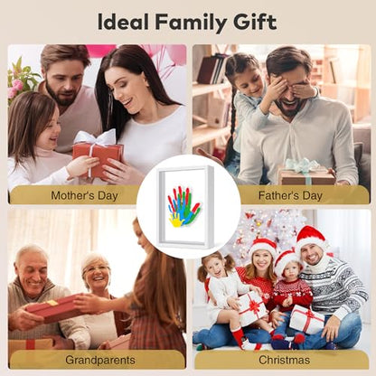 Family Handprint Kit for 5, Hand Print Keepsake Frame DIY Craft Gift - color: White, size: 5 Pages Acrylic Boards