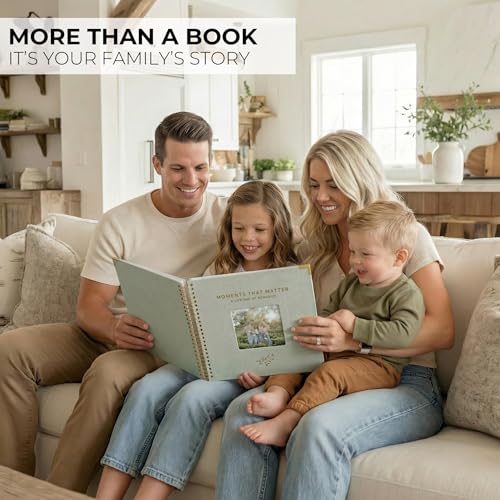 Beautiful Linen Scrapbook Photo Album 10"x10" - 40-Page Blank Guest Book | Perfect to Preserve Special Memories of Family, Weddings, Birthdays and Baby Showers - Timeless Keepsake for Every Home - color: Sage