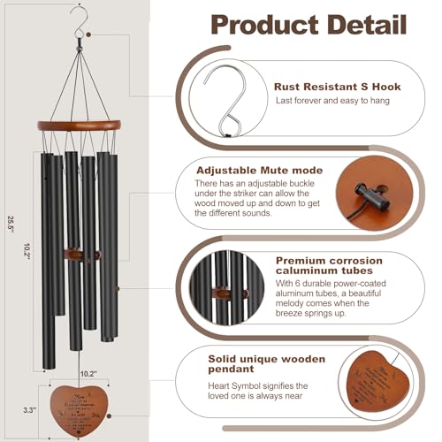 Memorial Gifts for Loss of Mother,Windchimes in Memory of a Loved One Sympathy Gifts for Loss of Mom Memorial Wind Chimes for Loss of Mother Remembrance Bereavement Condolence Gifts - size: Mother