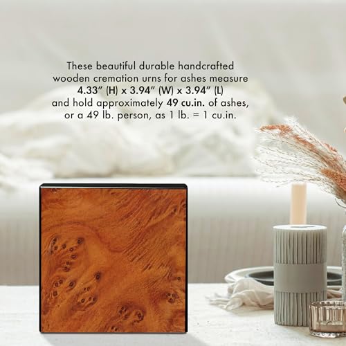 LifeSong Small Wooden Cremation Urn: Cherished Keepsake for Loved Ones - Elegant Memorial Gift & Keepsake Box (Dark Brown) - color: Dark Brown Non Personalized