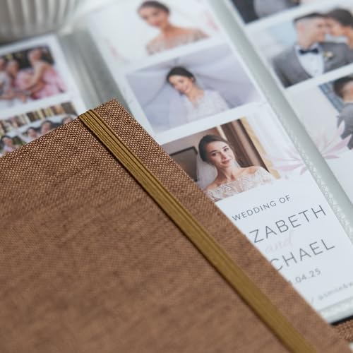 Hardcover Linen Photo Booth Photo Album - For Wedding or Party - Holds 80 Photobooth 2x6 Photo Strips - Slide In (UMBER BROWN, 2X6) - color: UMBER BROWN