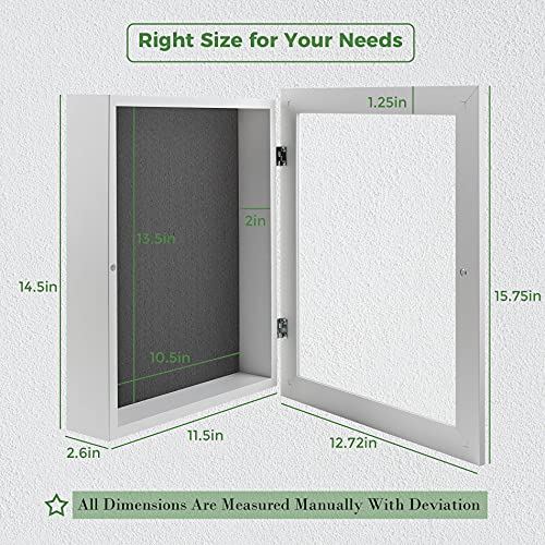Frametory 11x14 Shadow Box Frame Display Case, 2-inch Depth (White) - color: White, size: 11x14(1 Set)