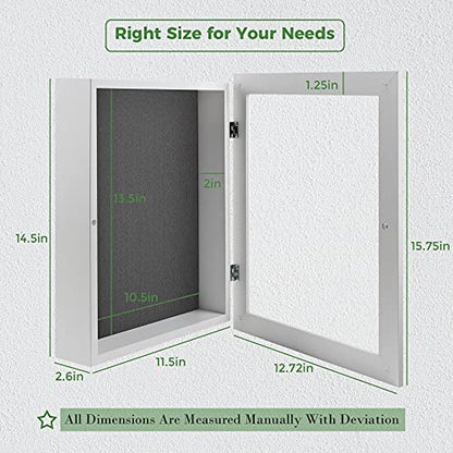 Frametory 11x14 Shadow Box Frame Display Case, 2-inch Depth (White) - color: White, size: 11x14(1 Set)