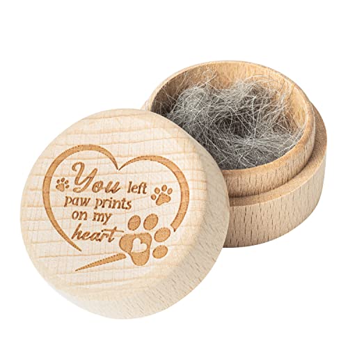 CJiangpo Dog Memorial Keepsake Box for Pet Hair, Pet Fur Keepsake Gifts | Pet Memorial Gifts for Loss of Dog Cat, Wooden Pet Ashes Container Urns, Pet Loss Sympathy Gifts Remembrance