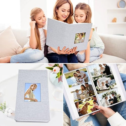 Aevdor 2 Pack 4x6 Photo Albums, Holds 600 Photos, Linen Cover, Grey - color: 2 Pack Grey
