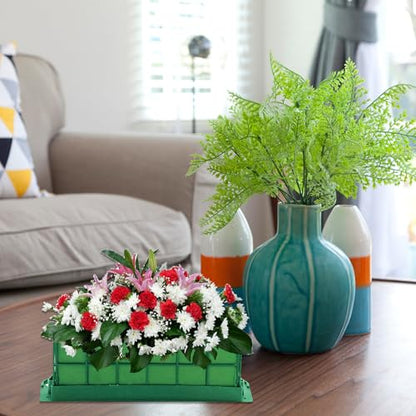 3 Pcs Floral Foam Cage,Flower Cage Holder Foam,Green Rectangle Foam Cage Blocks for Fresh Flowers,Wedding,Home Decorations - size: 3 Pcs