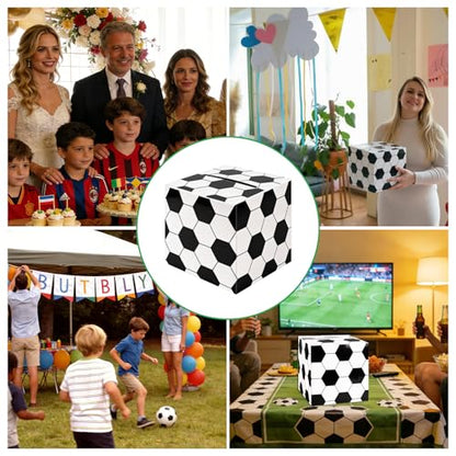 Soccer Card Box Sports Party Favors Post Box Cardboard Receiving Money Holder for Soccer Theme Wedding Reception, Baby Showers, Anniversary, Birthday Party, Graduation Table Centerpiece Decorations - style: Soccer