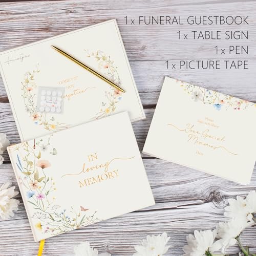 Funeral Guest Book for Memorial Service, Celebration of Life Guest Book - style: in loving memory