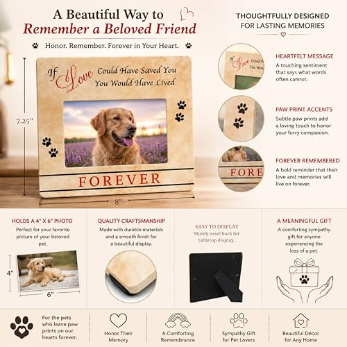 Pet Memorial Picture Frame for Loss of Dog – “If Love Could Have Saved You” Sympathy Gift for Dog Loss – Memorial Gift – Remembrance Frame Holds 4x6 Photo – In Loving Memory of Beloved Furbaby - size: Not Customized