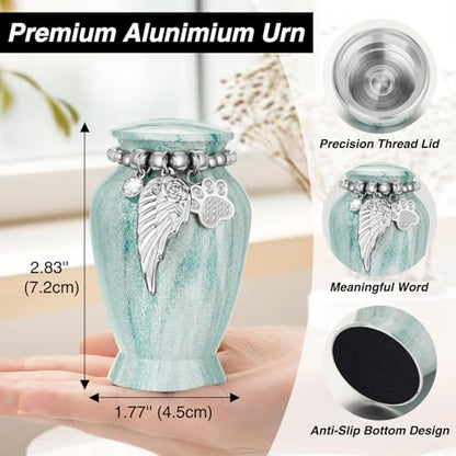 Customize Small Pet Urn for Dog Cat Ashes Keepsake Aluminium | Mini Urn for Ashes, Meaningful Memorial Keepsake Gift, Durable Aluminum Cremation Urn with Elegant Design - style: Grey Pet-Customize
