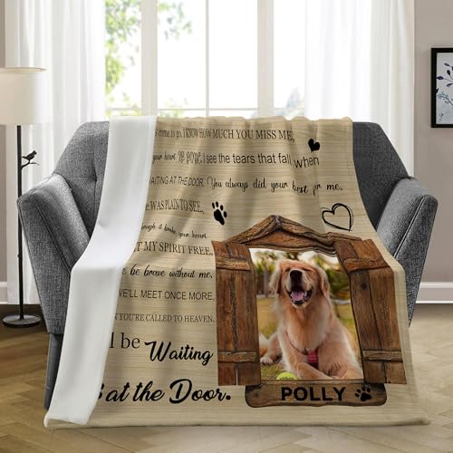 Ship Next Day, Customized Pet Memorial Gifts, Custom Dog Blanket with Picture Name, Personalized Pet Memorial Photo Blanket, Loss of Pet Sympathy Gift, Dog Passing Away Bereavement Gifts - color: Dog Blanket 5