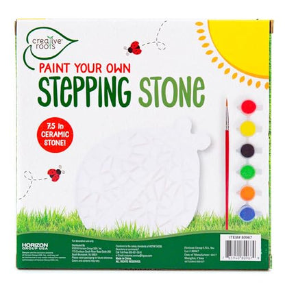 Creative Roots Mosaic Ladybug Stone, Includes 7-Inch Ceramic Stepping Stone & 6 Vibrant Paints, DIY Garden Stepping Stone Kit for Kids Ages 6+ - style: Ladybug