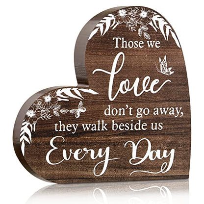 Jetec Sympathy Gift Memorial Wooden Heart for Loss of Loved One,Retro Style | Memorial Bereavement Condolence Ideas Decor for Grief Father Mother Son Brother, Memory 6. 3 x 6 x 0. 7 Inches - style: Retro Style