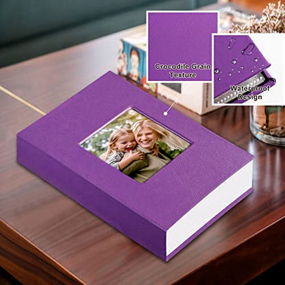 Ywlake Photo Album 4x6 50 Pockets 2 Packs, Small Mini Capacity Leather Photo Albums, Each Pack Holds 50 Top Loader Vertical Only Pictures Purple - color: Purple, size: 50 Photos/2PK