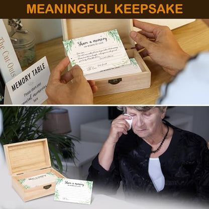 WOODAMORE Share a Memory Cards for Celebration of Life, 50 Pc with Wood Box
