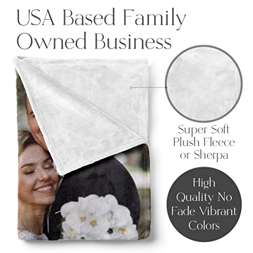 Ships Next Day, Custom Picture Blanket, USA Made (60x80 Sherpa) - color: 1picture, size: 60"x80" Sherpa