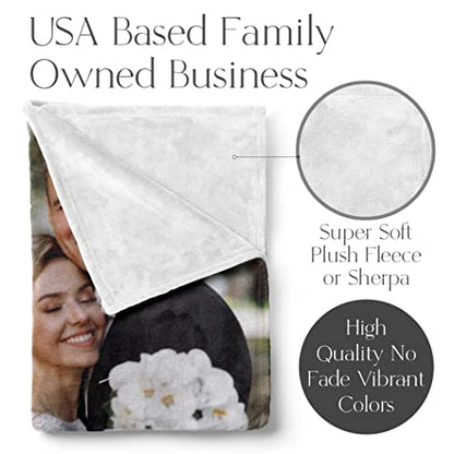 Ships Next Day, Custom Picture Blanket, USA Made (60x80 Sherpa) - color: 1picture, size: 60"x80" Sherpa