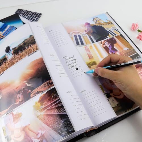 Vienrose Photo Album 4x6 300 Photos PU Leather Cover White | Memo Area, Personalized Window, Slip-In Pockets, Acid-Free & PVC-Free, Store Wedding Baby Vacation Memories - color: White