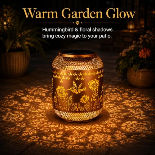 Solar Lantern Outdoor Hanging Hummingbird Solar Garden Light Gifts for mon - color: 01-Hummingbird