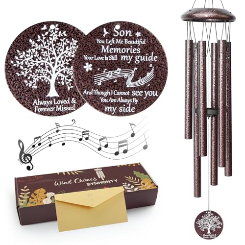 Memorial Gifts for Loss of Son, 25'' Memorial Wind Chimes for Loss of Son, Sympathy Gifts Bereavement/Condolence/Remembrance Gifts - size: Son