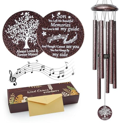 Memorial Gifts for Loss of Son, 25'' Memorial Wind Chimes for Loss of Son, Sympathy Gifts Bereavement/Condolence/Remembrance Gifts - size: Son