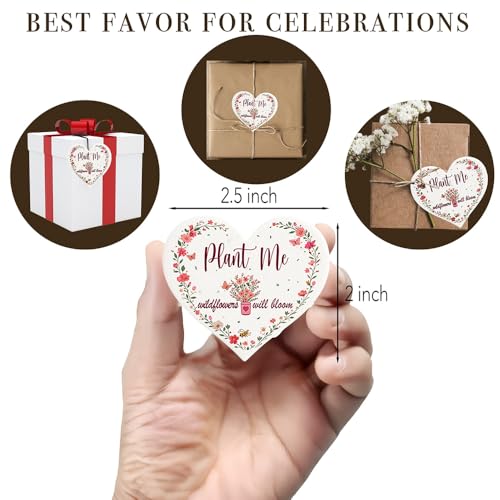 miaform 100 Pcs Plantable Seed Paper Card Hearts. Baby Shower Party Favors for Guests 100 Pcs Small Business Plantable Thank You Card Hearts. Wedding Favors for Guests Bulk 100