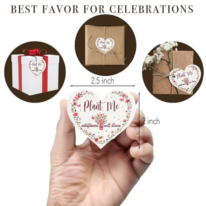 miaform 100 Pcs Plantable Seed Paper Card Hearts. Baby Shower Party Favors for Guests 100 Pcs Small Business Plantable Thank You Card Hearts. Wedding Favors for Guests Bulk 100