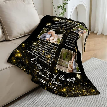 Vsmoedb Custom Memorial Blanket with Pictures for Loss of Loved One - color: Select04