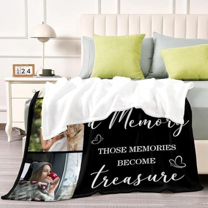 Custom Memorial Blanket with Picture Personalized Sympathy Remembrance Condolences Bereavement Gifts Sympathy Gifts for Loss of Loved One Mother Dad Grandma Grandpa Sister Daughter Friend - color: Design16