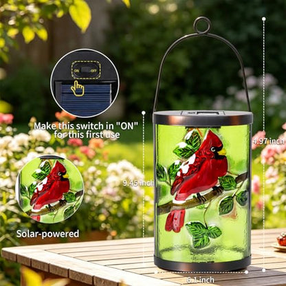 MUMTOP Cardinal Solar Lantern Outdoor Waterproof, Hanging Garden Light - color: Lime Green