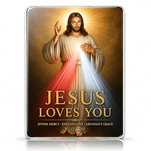 Jesus Loves You Ceramic Memorial Picture for Headstones – Waterproof Outdoor Religious Plaque for Cemetery & Grave Decoration – Christian Memorial Photo icon – Made in USA – 2.7" x 3.2" - color: pick option 5